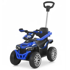 Детская каталка - квадроцикл M 6275 EBLR-4 электромобиль, родительская ручка, синяя