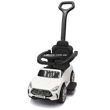 Детская каталка - толокар M 6255 EL-1 Mercedes, с родительской ручкой, белая