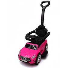 Детская каталка - толокар M 6255 EL-3 Mercedes, с родительской ручкой, красная фото 14