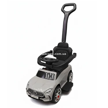 Детская каталка - толокар M 6255 EL-11 Mercedes, с родительской ручкой, серая