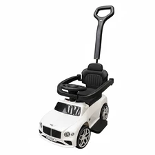 Каталка - толокар M 6252 EL-1 Bentley с ручкой, мягкое сиденье, белая