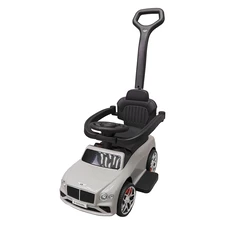 Каталка - толокар M 6252 EL-2 Bentley с ручкой, мягкое сиденье, черная фото 37