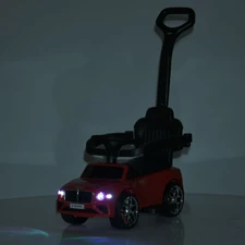 Каталка - толокар M 6252 EL-2 Bentley с ручкой, мягкое сиденье, черная фото 41