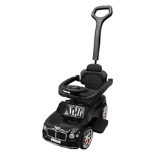 Каталка - толокар M 6252 EL-3 Bentley с ручкой, мягкое сиденье, красная фото 14