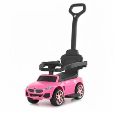 Каталка - толокар M 6253 EL-2 с родительской ручкой, BMW, черная фото 37