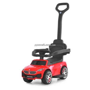 Каталка - толокар M 6253 EL-3 с родительской ручкой, BMW, красная