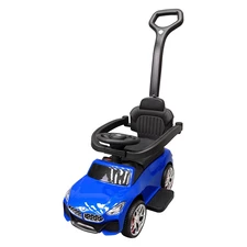 Детская каталка - толокар M 6253 EL-4 BMW синяя, родительская ручка