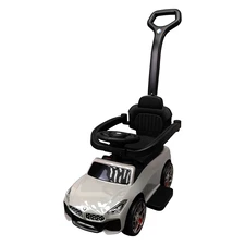 Детская каталка - толокар M 6253 EL-11 BMW серая, родительская ручка