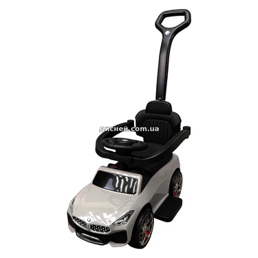 Детская каталка - толокар M 6253 EL-11 BMW серая, родительская ручка