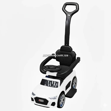 Детская каталка - толокар M 6254 EL-1 белая, Audi, родительская ручка