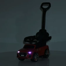 Детская каталка - толокар M 6254 EL-2 черная, Audi, родительская ручка фото 41