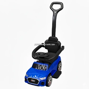 Детская каталка - толокар M 6254 EL-4 Audi, родительская ручка, синяя