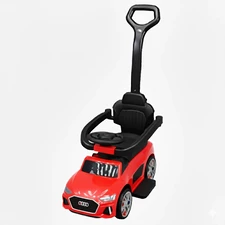 Детская каталка - толокар M 6254 EL-8 Audi, родительская ручка, розовая фото 37