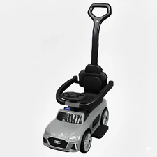 Детская каталка - толокар M 6254 EL-11 Audi, родительская ручка, серая