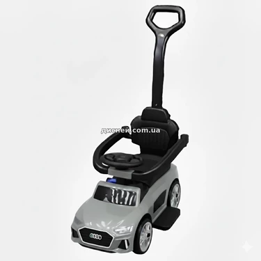 Детская каталка - толокар M 6254 EL-11 Audi, родительская ручка, серая