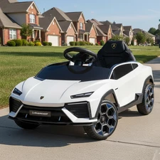 Детская электромашина M 6293 EBLR-1 Lamborghini, мягкое сиденье, белая