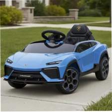 Детская электромашина M 6293 EBLR-4 Lamborghini, мягкое сиденье, синяя