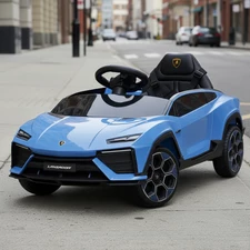 Детская электромашина M 6293 EBLR-4 Lamborghini, мягкое сиденье, синяя купить