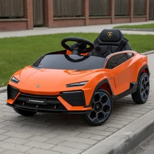 Детская машина M 6293 EBLR-7 Lamborghini, мягкие EVA колеса, оранжевая