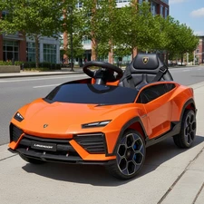 Детская машина M 6293 EBLR-7 Lamborghini, мягкие EVA колеса, оранжевая купить