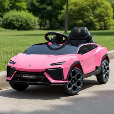 Детская машина M 6293 EBLR-8 Lamborghini, мягкие EVA колеса, розовая