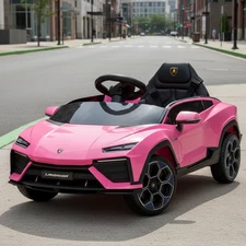 Детская машина M 6293 EBLR-8 Lamborghini, мягкие EVA колеса, розовая купить