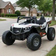 Двухместный детский багги M 6291 EBLR-1 (24V) белый, четыре двигателя