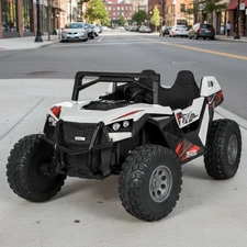 Двухместный детский багги M 6291 EBLR-1 (24V) белый, четыре двигателя купить