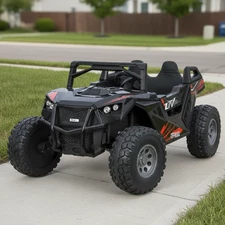 Двухместный детский багги M 6291 EBLR-2 (24V) черный, четыре двигателя