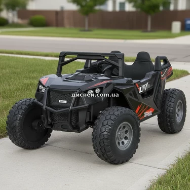 Двухместный детский багги M 6291 EBLR-2 (24V) черный, четыре двигателя