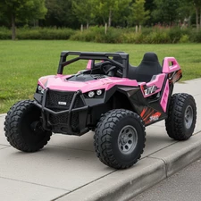 Двухместный электромобиль багги M 6291 EBLR-8 (24V) розовый, два аккумулятора