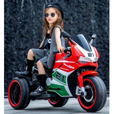 Детский мотоцикл M 6264 EL-3 красный, два мотора, три колеса фото 71