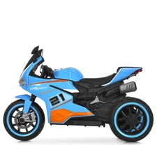 Мотоцикл для детей M 6264 EL-4 синий, три колеса, два двигателя фото 11