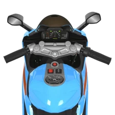 Мотоцикл для детей M 6264 EL-4 синий, три колеса, два двигателя фото 53