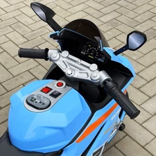 Мотоцикл для детей M 6264 EL-4 синий, три колеса, два двигателя фото 63