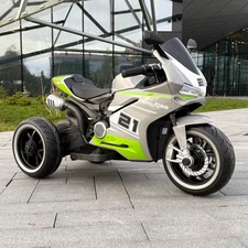 Детский мотоцикл на аккумуляторе M 6264 EL-11 серый, три колеса, два двигателя фото 37