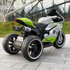 Детский мотоцикл на аккумуляторе M 6264 EL-11 серый, три колеса, два двигателя фото 41