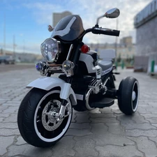 Детский электромотоцикл M 6263 EL-1 Harley-Davidson, 2 мотора, белый купить