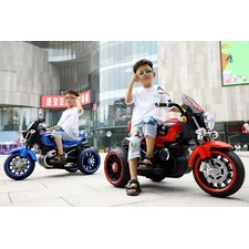 Детский электромотоцикл M 6263 EL-3 Harley-Davidson, мягкое сиденье, красный фото 53