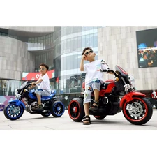 Детский электромотоцикл M 6263 EL-3 Harley-Davidson, мягкое сиденье, красный фото 18