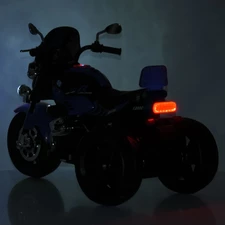 Детский мотоцикл на аккумуляторе M 6263 EL-4 синий, кожаное сиденье, 2 мотора фото 16