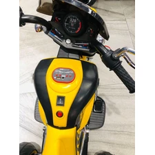 Детский мотоцикл на аккумуляторе M 6263 EL-6 желтый, кожаное сиденье, 2 мотора фото 63