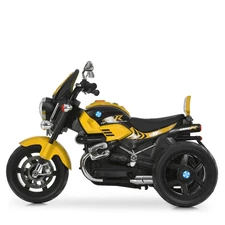Детский мотоцикл на аккумуляторе M 6263 EL-6 желтый, кожаное сиденье, 2 мотора фото 92