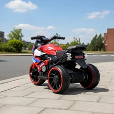 Детский мотоцикл M 6262 EL-3 красный, два мотора, музыка, Bluetooth, свет фото 14