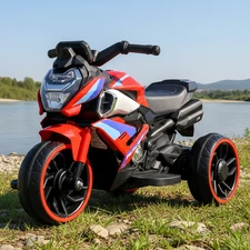 Детский мотоцикл M 6262 EL-3 красный, два мотора, музыка, Bluetooth, свет купить