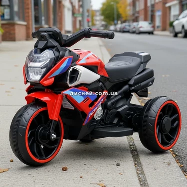 Детский мотоцикл M 6262 EL-3 красный, два мотора, музыка, Bluetooth, свет