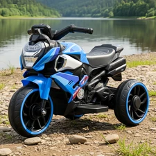 Детский мотоцикл M 6262 EL-4 синий, два мотора, музыка, Bluetooth, свет купить