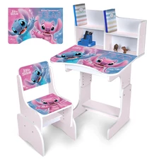 Детская парта N 2071-22-1 со стульчиком, регулируется высота, Минни Маус, белая купить