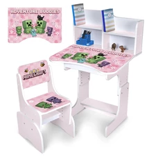 Детская парта N 2071-23-1 со стульчиком, регулируется высота, Лило и Стич, белая фото 37