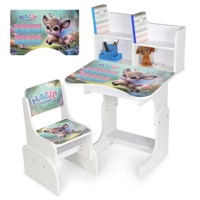 Детская парта N 2071-24-1 Уэнздей, со стульчиком, регулируется высота, белая фото 37